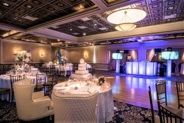 dancefloor in west ballroom with purple lighting