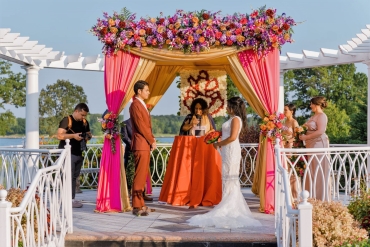 summer wedding ceremony in august