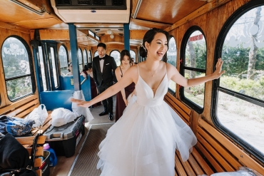 pulling up to vip trolly